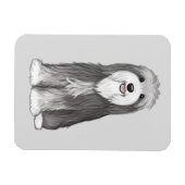 Bartded Collie Cartoon Dog Magnet (Horizontal)