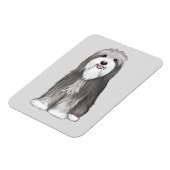 Bartded Collie Cartoon Dog Magnet (Linke Seite)