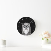 Bartded Collie Cartoon Dog Runde Wanduhr (Zuhause)