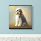 Bartded Collie Dog Leinwanddruck (Insitu (Holzboden))