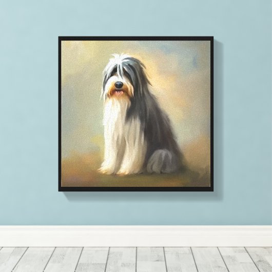 Bartded Collie Dog Leinwanddruck (Insitu (Holzboden))