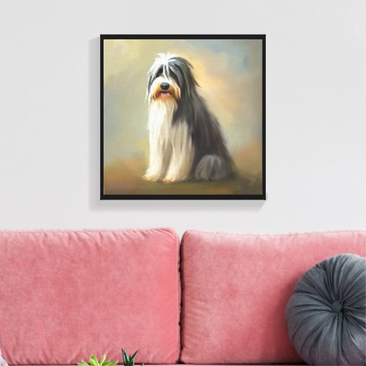 Bartded Collie Dog Leinwanddruck (Insitu (Wohnzimmer))