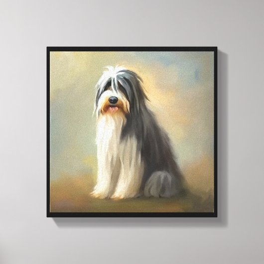 Bartded Collie Dog Leinwanddruck (Vorderseite)