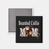 Bartded Collie Dog MAMA Magnet (Vorderseite/Rückseite)