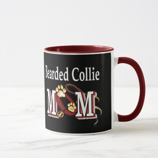 Bartded Collie Dog MAMA Tasse (Rechts)