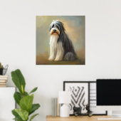 Bartded Collie Dog Poster (Heimbüro)