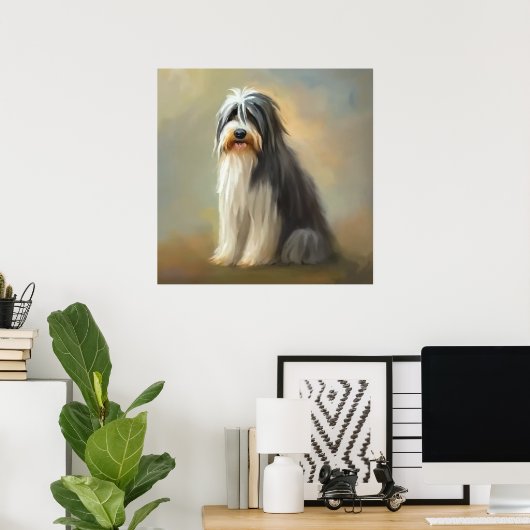 Bartded Collie Dog Poster (Heimbüro)