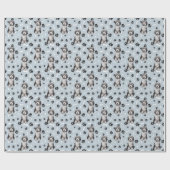 Bartded Collie Dog PW Print Pattern auf Silver Geschenkpapier (Flach)