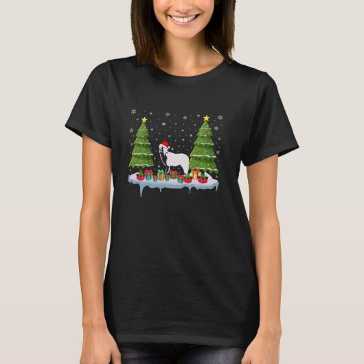 Bartded Collie Dog Xmas Tree Lighting Ugly Christm T-Shirt (Vorderseite)