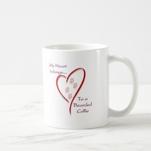 Bartded Collie Heart Belongs Kaffeetasse (Rechts)