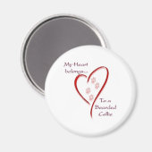 Bartded Collie Heart Belongs Magnet (Vorderseite/Rückseite)