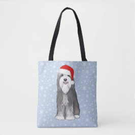 Bartded Collie Holiday Niedlicher Hund Weihnachten Tasche