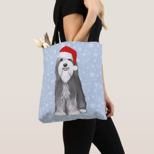Bartded Collie Holiday Niedlicher Hund Weihnachten Tasche