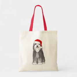 Bartded Collie Holiday Niedlicher Hund Weihnachten Tragetasche