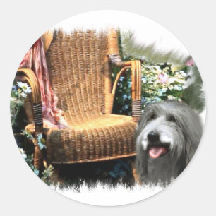 Bartded Collie Kunstgeschenke Runder Aufkleber