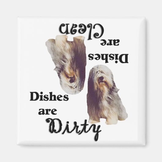 Bartded Collie Lovers Geschirrspülmaschine Magnet (Vorne)