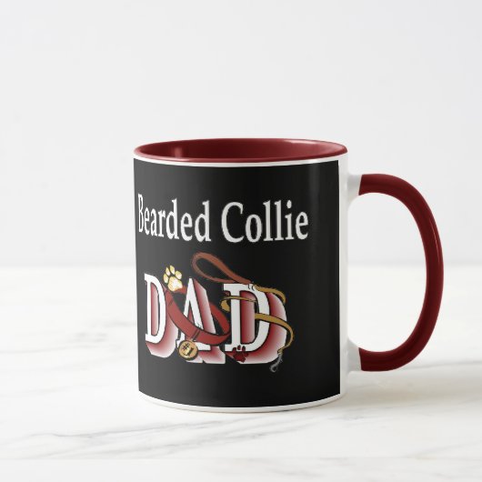 Bartded Collie Vater Geschenke Tasse (Rechts)