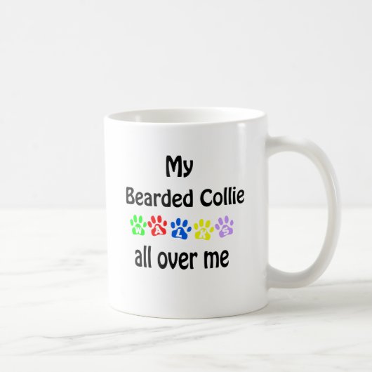 Bartded Collie Walks Design Kaffeetasse (Rechts)