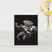 Bartded Dragon Flying Kick Pose Karate Samurai Nin Karte (Gelbe Blume)