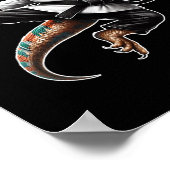 Bartded Dragon Flying Kick Pose Karate Samurai Nin Poster (Ecke)