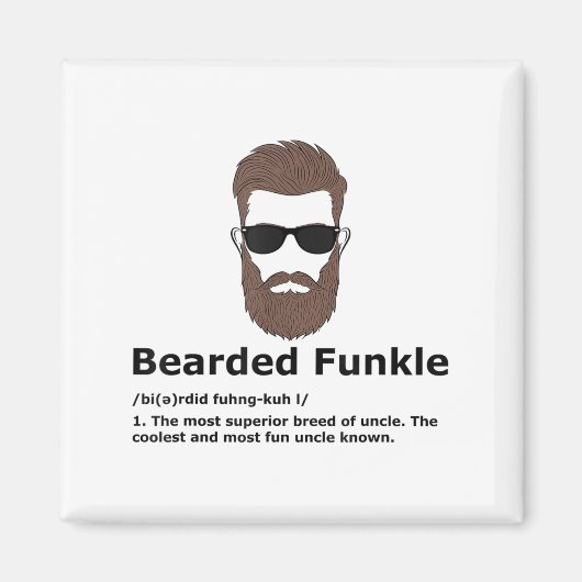 Bartded Funkle Shirt Funny Oncle Definition Magnet (Vorne)