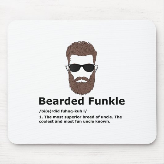 Bartded Funkle Shirt Funny Oncle Definition Mousepad (Vorne)