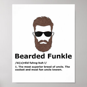 Bartded Funkle Shirt Funny Oncle Definition Poster
