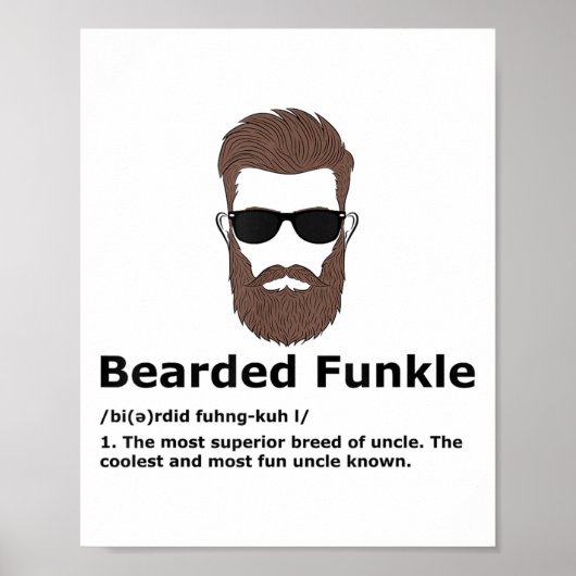 Bartded Funkle Shirt Funny Oncle Definition Poster (Vorne)