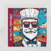 Bartded Man Fashion Portrait Einladung (Vorne/Hinten)