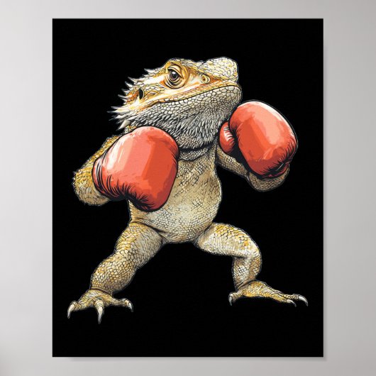 Bartdrache als Boxer-Funny-Boxen 2 Poster (Vorne)