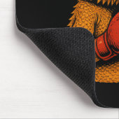 Bartdrache als Boxer-Funny Boxing verkleidet Mousepad (Ecke)