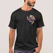 Bartdrache in der Tasche Funny Pogona Reptil T-Shirt (Vorderseite)