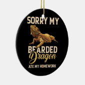Bartdrache Niedlich Lizard Beardie Ate My Keramik Ornament (Rechts)