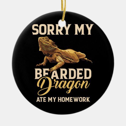 Bartdrache Niedlich Lizard Beardie Ate My Keramik Ornament (Vorne)