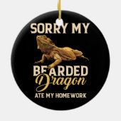 Bartdrache Niedlich Lizard Beardie Ate My Keramik Ornament (Hinten)
