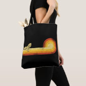Bartdrache Retro Vintager Sonnenuntergang Tasche (Von Nahem)