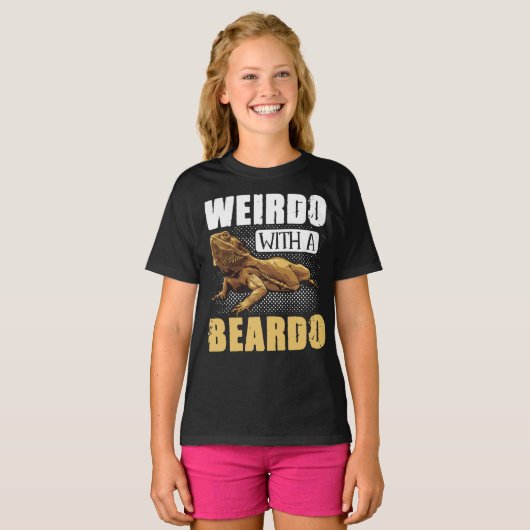 Bartdrache Weirdo mit Beardo Reptiles T-Shirt (Vorne ganz)