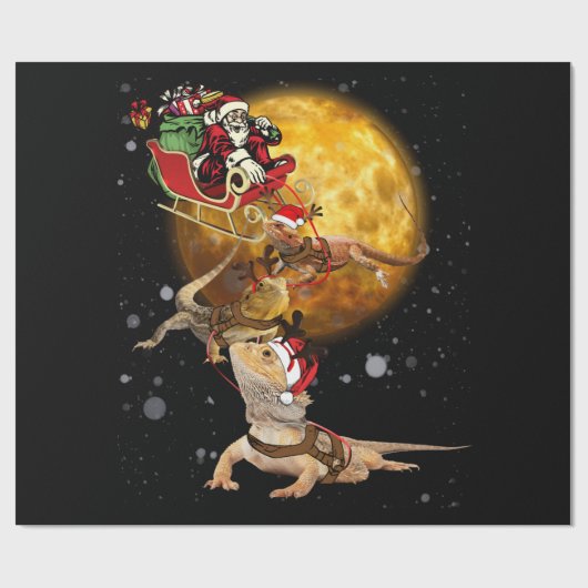 Bartdrachenweihnachtsfest für Reptilienrübe Geschenkpapier (Flach)