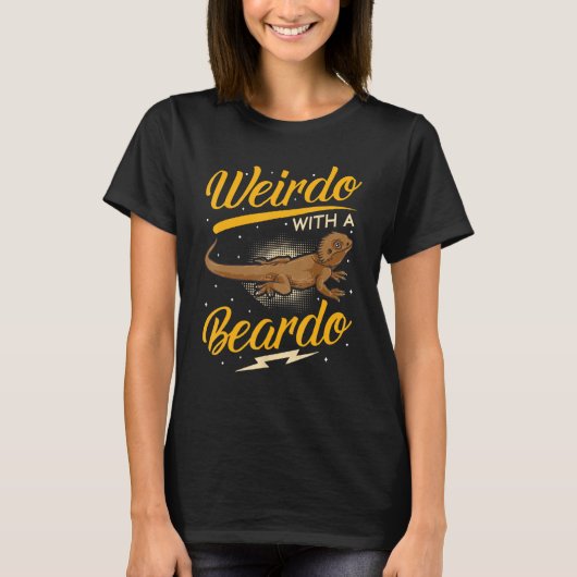 Bartdragon Lizard Weirdo mit einem Beardo Matchin T-Shirt (Vorderseite)