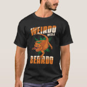 Bartdragon Lizard Weirdo mit einem Beardo Matchin T-Shirt (Vorderseite)