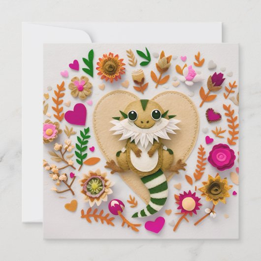 Bartdragon romantisch feiertagskarte