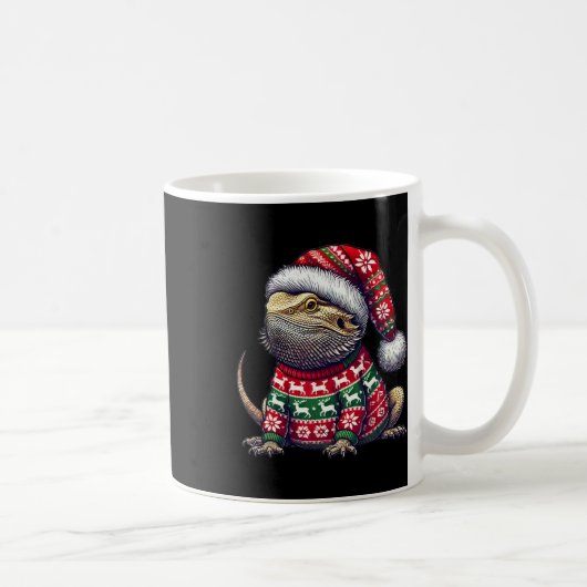 Bartdragon Ugly Sweater Weihnachtsmannmütze Weihna Kaffeetasse (Rechts)