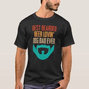 Bärte Männer Beste Bier Liebhaber Hund Papa Retro T-Shirt