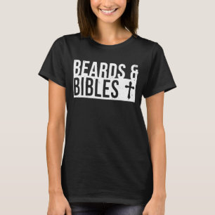 Bärte und Bibeln Christlicher Vater Vatertag T-Shirt
