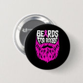 Bärte zur Sensibilisierung für Brustkrebs Button (Vorne & Hinten)