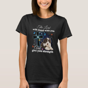 Barted Collie Hund der Herr wird mit dir stehen T-Shirt