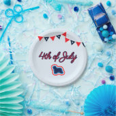 Barted Collie Red White und Blue 4. Juli Pappteller (Party)