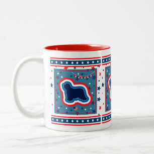 Barted Collie Red White und Blue 4. Juli Zweifarbige Tasse