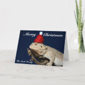 Barted Dragon Lizard - Weihnachtsmannmütze Weihnac Karte (Vorderseite)