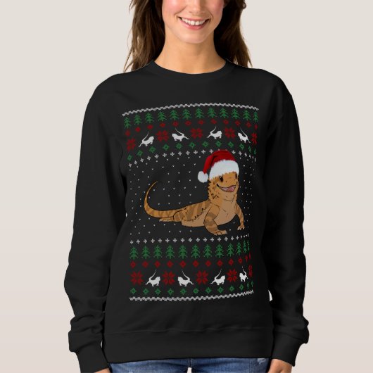 Barted Dragon Ugly Weihnachtssüßer Sweatshirt (Vorderseite)